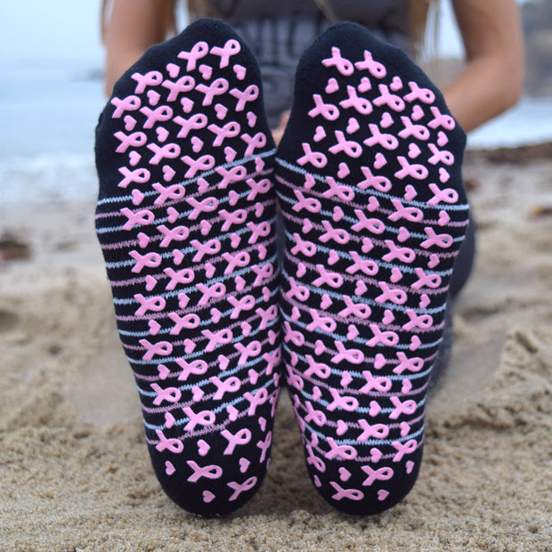 Pink Ribbon Breast Cancer Sticky Socks